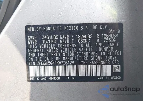 2019 Honda Fit Lx из США, поврежденный, VIN 3HGGK5G41KM726126